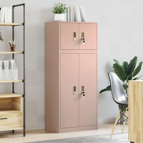 vidaXL Ντουλάπι αποθήκευσης 2 τμχ. Ροζ 60 x 40 x 145 εκ Ατσάλι