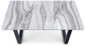 MARLEY extension table, color: top - white marble / grey, legs - black DIOMMI V-CH-MARLEY-ST