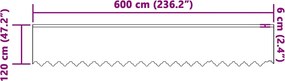 vidaXL Κουρτίνα Δαντέλας με κουρτίνες Λευκό 120 x 600 cm Πολυεστέρας