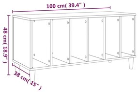 Έπιπλο Δίσκων Λευκό 100 x 38 x 48 εκ. από Επεξεργασμένο Ξύλο - Λευκό