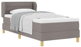 vidaXL Κρεβάτι με Ελατήρια και Στρώμα Κρεμ 90x200 εκ Υφασμα Taupe