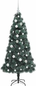 vidaXL Τεχνητό προφορεμένο χριστουγεννιάτικο δέντρο με σετ μπαλών PET