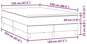 Box Spring κρεβάτι με στρώμα σκούρο μπλε 120x220 cm Βελούδινο - Μπλε