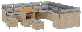 vidaXL Σετ Καναπέ Κήπου 13 pcs Μπεζ συνθετικό ρατάν