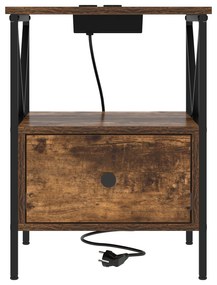 vidaXL Κομοδίνο Καπνιστή δρυς 41.5 x 40.5 x 55 εκ. Επεξεργασμένο ξύλο