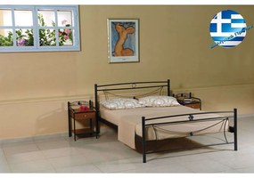Κρεβάτι Μεταλλικό Μαργαρίτα Διπλό 148x198 3673 Black (Στρώμα190x140) Διπλό Μέταλλο