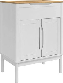 vidaXL Σετ Επίπλων Μπάνιου FLORO 4 pcs Λευκό Στερεό ξύλο πεύκου
