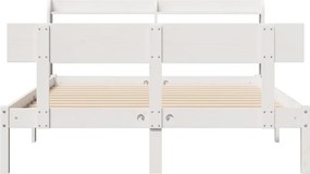 vidaXL Σκελετός Κρεβ. Χωρίς Στρώμα Λευκό 160x200 εκ Μασίφ Πεύκο