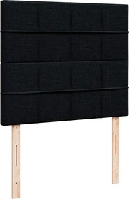 vidaXL Κρεβάτι Boxspring με Στρώμα Μαύρο 120x190 εκ. Υφασμάτινο