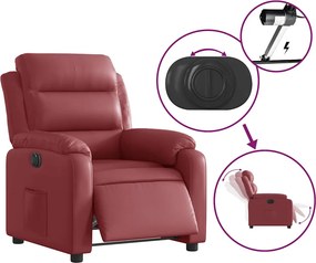 vidaXL Πολυθρόνα Ανακλινόμενη Ηλεκτρική Μπορντό Συνθετικό Δέρμα