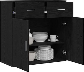 vidaXL Πλαϊνό γραφείο Μαύρη Οξυά 78 x 38 x 80 εκ Επεξεργασμένο Ξύλο