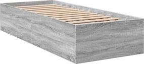 vidaXL Κρεβάτι δαπέδου Γκρι Sonoma 80 x 200 cm Επεξεργασμένο Ξύλο