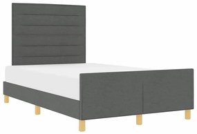 vidaXL Σκελετός Κρεβατιού με κεφαλάρι Σκούρο γκρι 120 x 190 cm ύφασμα