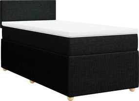 vidaXL Κρεβάτι Boxspring με Στρώμα Μαύρο 100 x 200 εκ. Υφασμάτινο