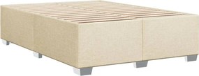 vidaXL Σκελετός Κρεβατιού Χωρίς Στρώμα Κρεμ 140x190 εκ. Υφασμάτινο