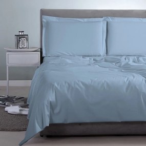 Σεντόνι Satin Plain Light Blue Aslanis Home Υπέρδιπλο 250x270cm 100% Βαμβακοσατέν