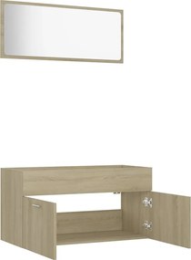 vidaXL Σετ Επίπλων Μπάνιου 2 Τεμαχίων Sonoma Δρυς από Επεξ. Ξύλο