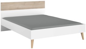 162051919 Κρεβάτι Randers-Φυσικό-Λευκό-160 x 200 Μοριοσανίδα , 1 Τεμάχιο