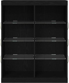 vidaXL Πλευρικό Τραπέζι LED Μαύρη Δρυς 81 x 37 x 100 εκ.
