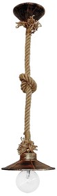 Φωτιστικό Οροφής Μονόφωτο Heronia Petra 31-0127 Rope/Bronze