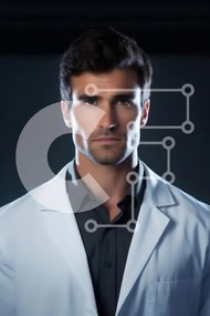 Intra Συλλεκτικό Ξύλινο Παζλ Plywood 4mm - Άνδρας γιατρός με παλτό εργαστηρίου Σε Ξύλινο Κουτί - Διαστάσεις Puzzle: 10x10 cm – 25 κομμάτια