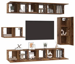 vidaXL Σετ επίπλου τηλεόρασης 8 pcs Παλαιό ξύλο 30.5 x 30 x 90 cm