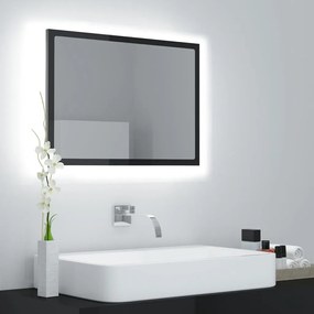Καθρέφτης Μπάνιου με LED Γυαλ. Μαύρο 60x8,5x37 εκ. Ακρυλικός