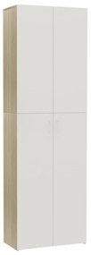 vidaXL Ντουλάπα Γραφείου Λευκή/Sonoma Δρυς 60x32x190 εκ. Μοριοσανίδα
