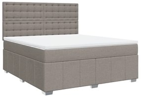 Κρεβάτι Boxspring με Στρώμα Taupe 180x200 εκ. Υφασμάτινο - Μπεζ-Γκρι