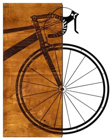 WOODEN WALL DECORATION WITH METALLIC BICYCLE 45X58