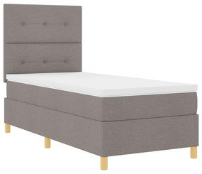 vidaXL Κρεβάτι Box Spring με Στρώμα & LED Ταπές 90x190 εκ Υφάσματος
