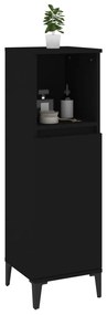 Ντουλάπι Μπάνιου Μαύρο 30x30x100 εκ. Επεξεργασμένο Ξύλο - Μαύρο