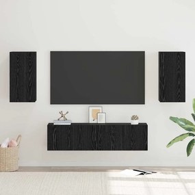 vidaXL Σετ επίπλου τηλεόρασης Επιτοίχιο 4 pcs Μαύρη δρυς