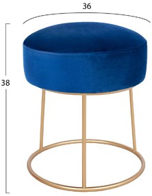 ΣΚΑΜΠΟ KARLO HM8411.08 ΜΠΛΕ ΒΕΛΟΥΔΟ ΜΕ ΧΡΥΣΗ ΒΑΣΗ Φ36x38Υ εκ.