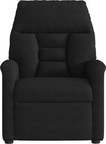 vidaXL Πολυθρόνα Μασάζ Ανακλινόμενη Μαύρη από Ύφασμα Μικροϊνών