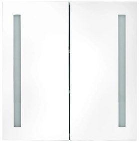 Ντουλάπι Μπάνιου με Καθρέφτη &amp; LED Γυαλ. Γκρι 62 x 14 x 60 εκ. - Γκρι