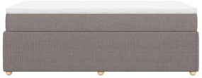 vidaXL Κρεβάτι Boxspring με Στρώμα Taupe 100 x 200 εκ. Υφασμάτινο