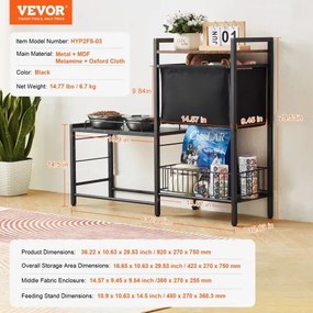 VEVOR Pet Feeding Station with Storage Dog Food &amp; Toy Organizer Raised Dog Bowls