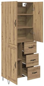 vidaXL Highboard 2 pcs Artisan Oak Μηχανική ξυλεία και γυαλί