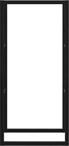 vidaXL Ράφι Καυσόξυλων Μαύρο 55x30x116 εκ. Ατσάλινο