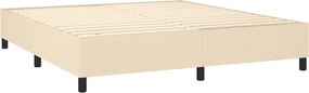 vidaXL Κρεβάτι Boxspring με Στρώμα Κρεμ 180x200 εκ. Υφασμάτινο