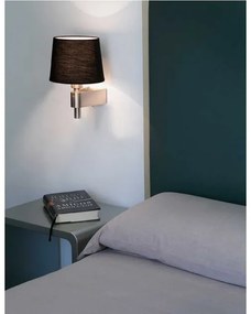 Απλίκα φωτιστικό ROOM μεταλλικό νίκελ μαύρο λευκό Faro Barcelona-29975-Μαύρο 29975