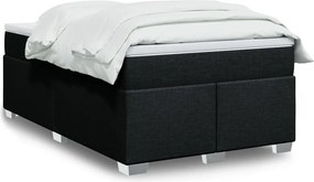 vidaXL Κρεβάτι Boxspring με Στρώμα Μαύρο 120x190 εκ. Υφασμάτινο