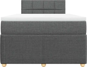 vidaXL Κρεβάτι Boxspring με Στρώμα Σκούρο Γκρι 120x200 εκ. Υφασμάτινο