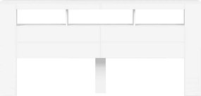vidaXL Κεφαλάρι Κρεβατιού με LED Λευκό 220x18,5x103,5 εκ Επεξεργ. Ξύλο