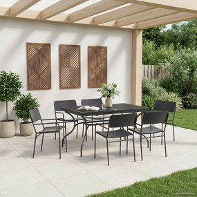 vidaXL Σέτ φαγητού για κήπο 7 pcs Ανθρακί Ατσάλι