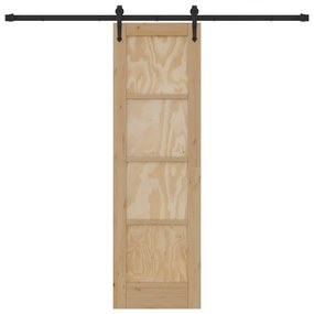 vidaXL Συρόμενη Πόρτα Καφέ 61 x 198.5 εκ. Μασίφ ξύλο πεύκου