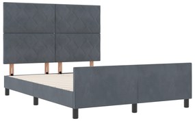 vidaXL Κρεβάτι  Σκούρο Γκρι 140x200 εκ Βελούδο