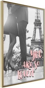 Αφίσα - Love in Paris - 30x45 - Χρυσό - Χωρίς πασπαρτού