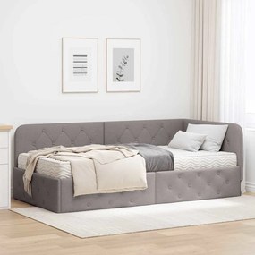 vidaXL Κρεβάτι Γωνίας Taupe 100 x 200 cm ύφασμα